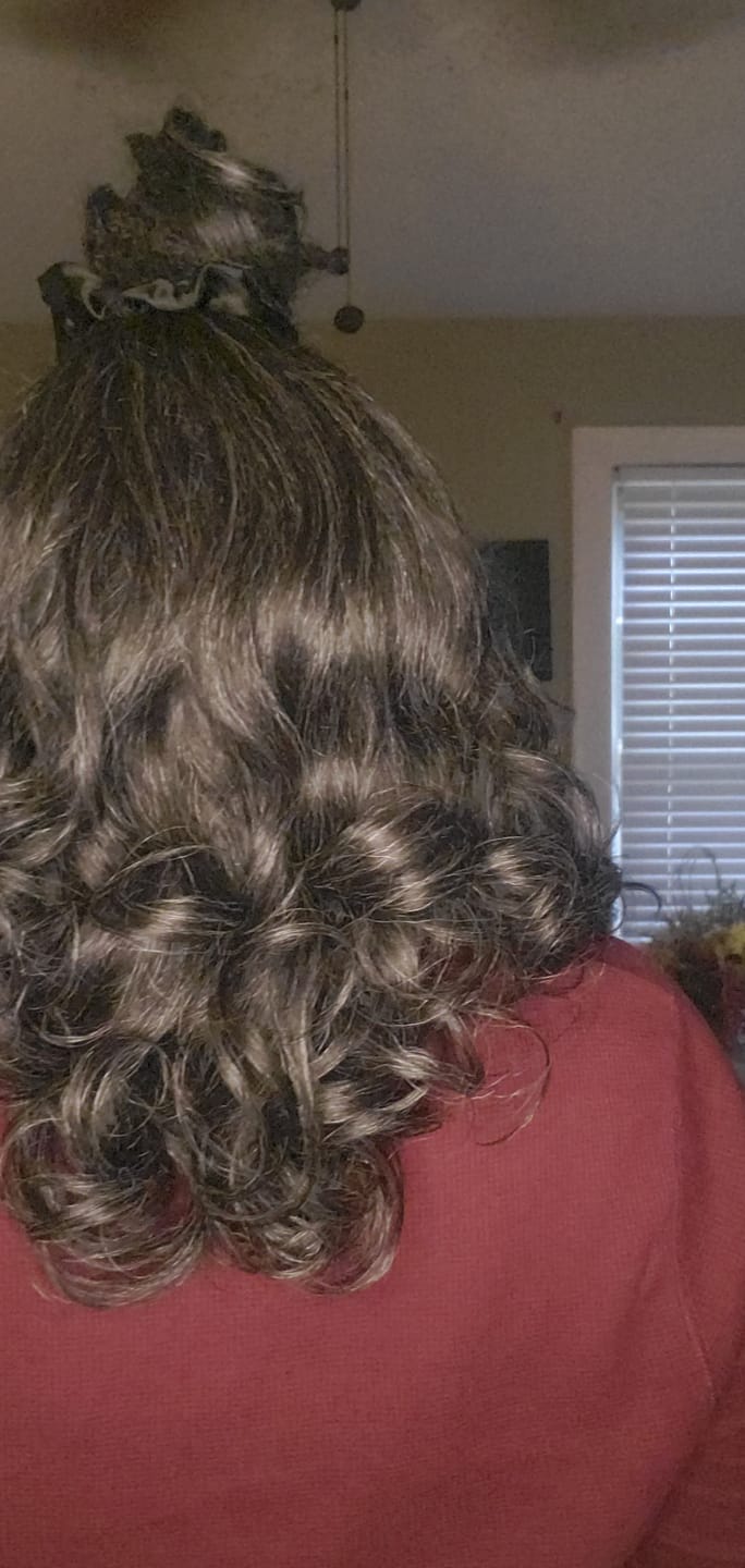 Customer photo review of Outre Quick Weave Synthetic Hair Half Wig - LUCETTE