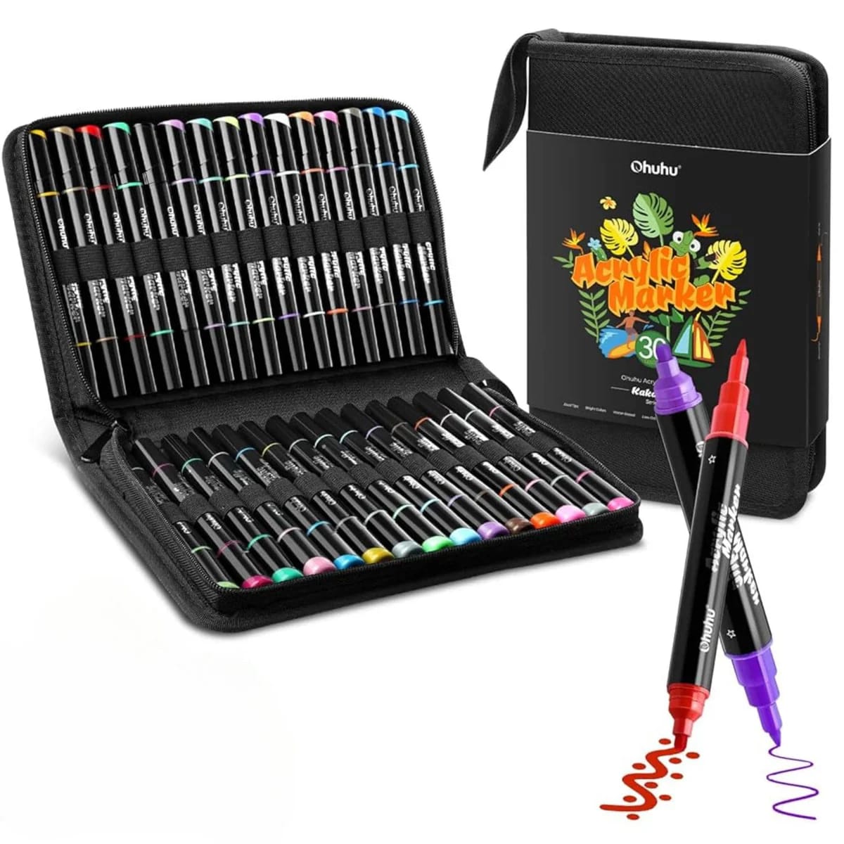 Customer photo review of Ohuhu - Set 30 Marcadores Acrílicos Kakaako Doble Punta