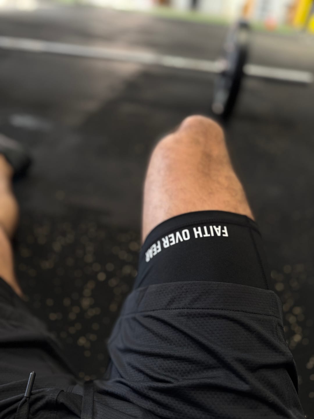 Customer photo review of Faith Over Fear Liner Shorts