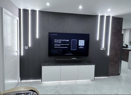 Customer photo review of Acoustic Slat Wall Panel - Charcoal