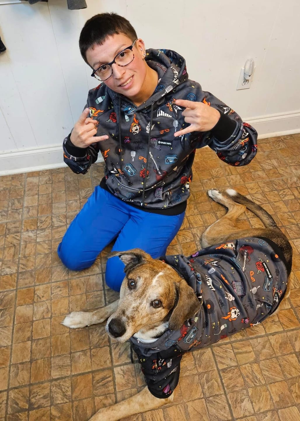 Customer photo review of Rock and Roll Human Hoodie