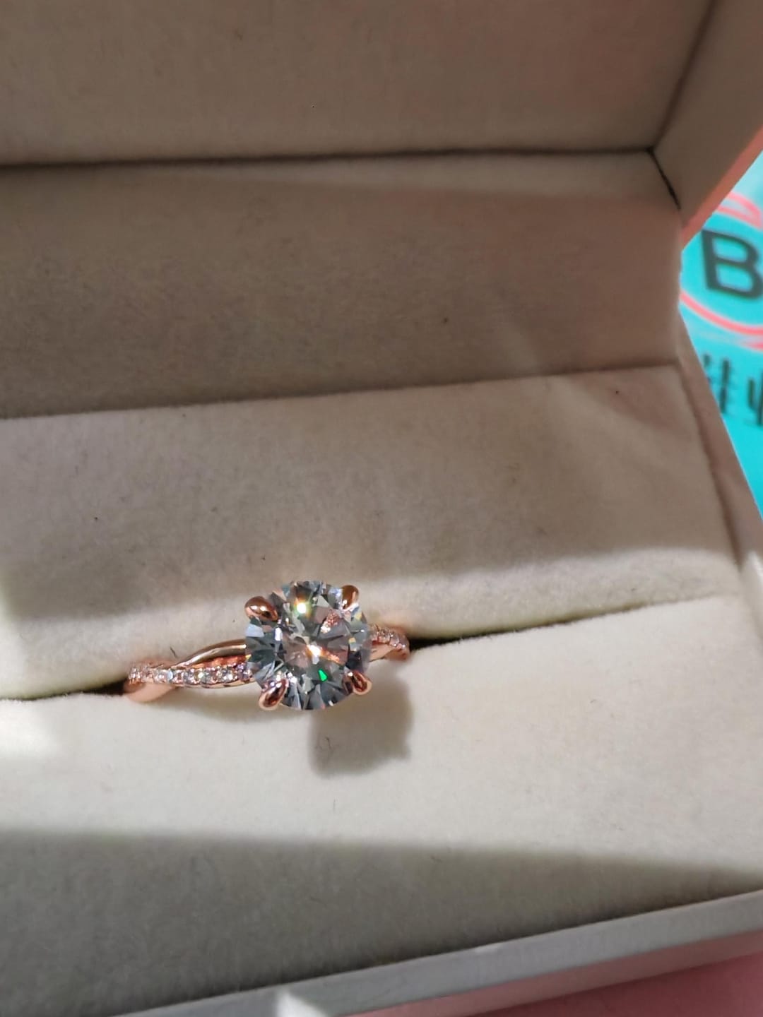Customer photo review of S925 1.25 Carat Twist Round Cut Engagement Ring In Sterling Silver For Bridal & Daily Wear