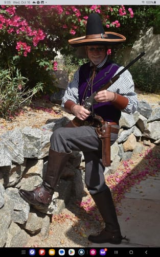 Customer photo review of Brown Purple Paisley Silk Ascot Cravat Pocket Square Cufflinks Set