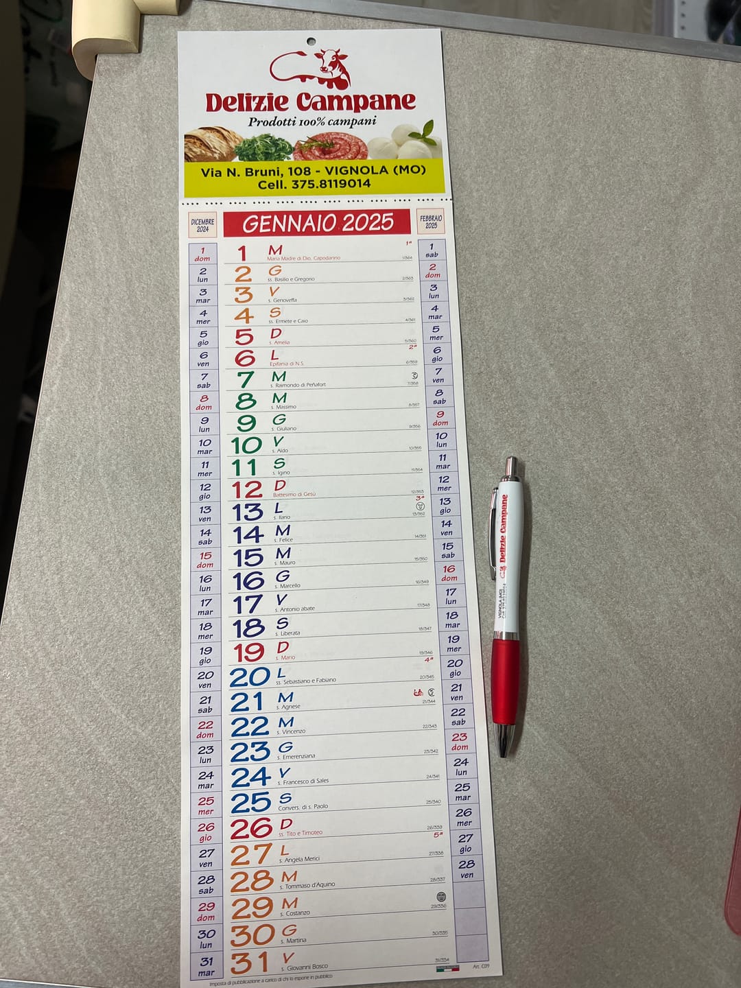 Customer photo review of Calendari Slim + Penne