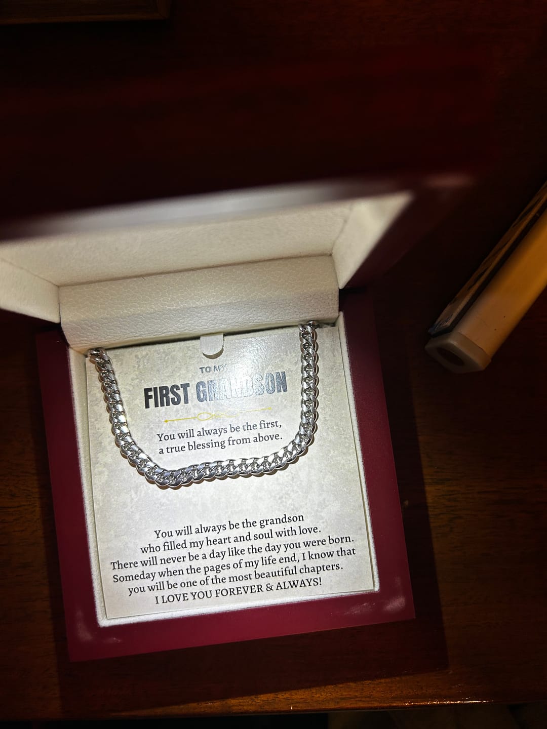 Customer photo review of To My First Grandson - Beautiful Chapter - Gift Set - SS149