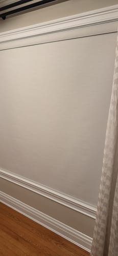 Customer photo review of SmartWings Motorized Roller Shades 100% Blackout Safari