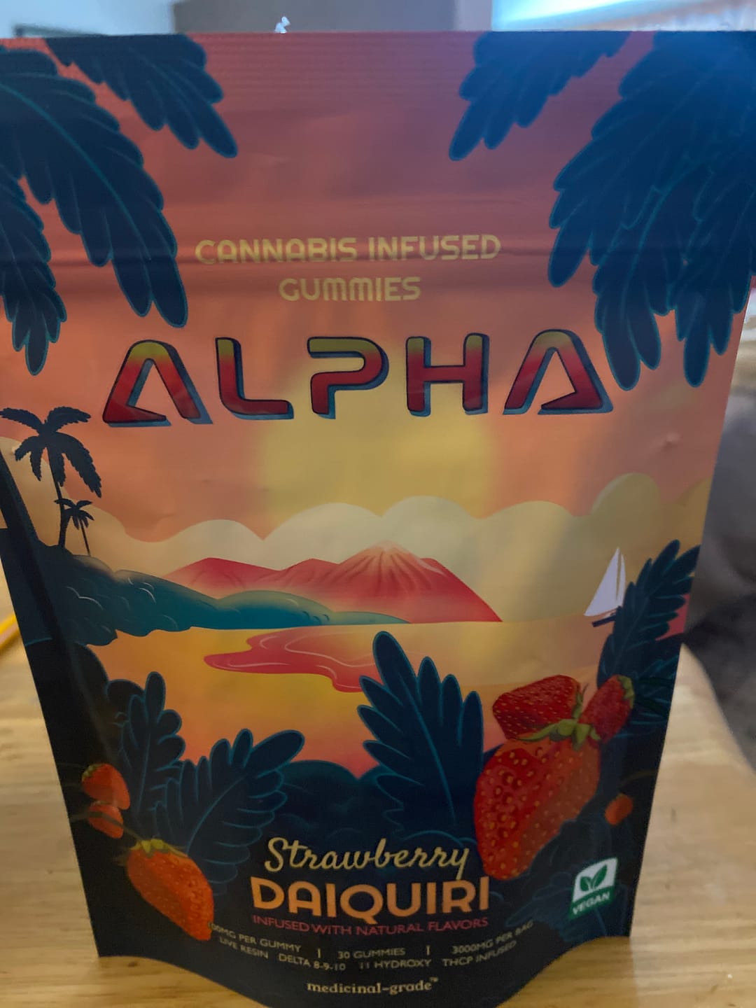 Customer photo review of Strawberry Daiquiri 3000mg THC Blend Vegan Gummies 30 Pack