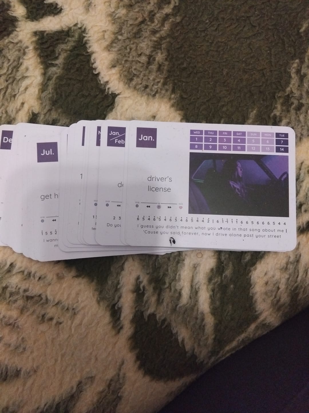 Customer photo review of Olivia Rodrigo Piano Calendar 2025