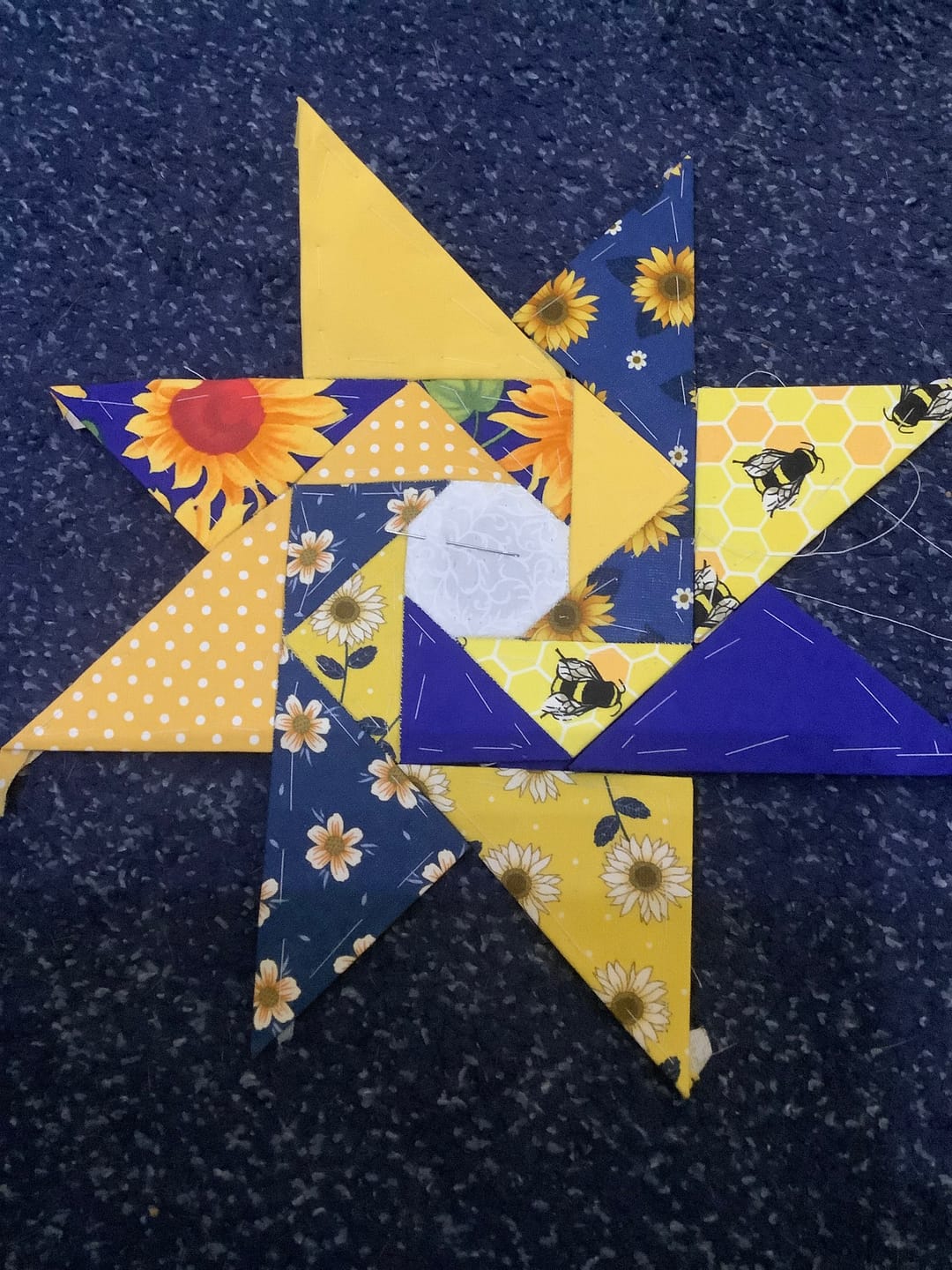 Customer photo review of Bees on Honeycomb Rose & Hubble Cotton Poplin Fabric