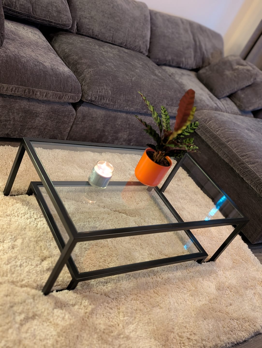 Customer photo review of Hudson Glass Metal Coffee Table - Black