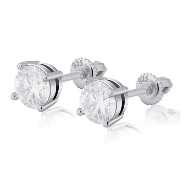 Customer photo review of Moissanite Stud Earrings - 925 Silver