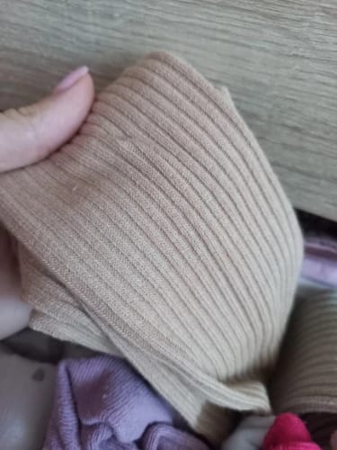 Customer photo review of Solid Ribbed Baby Tights Stockings