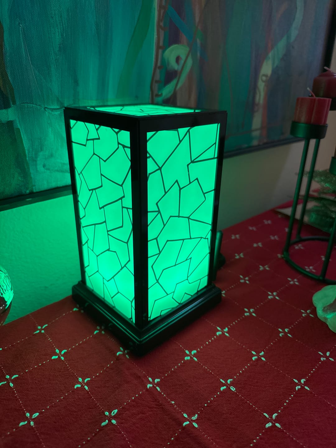 Customer photo review of MINI Square Mid-Century Design Natural Friendship Lamps