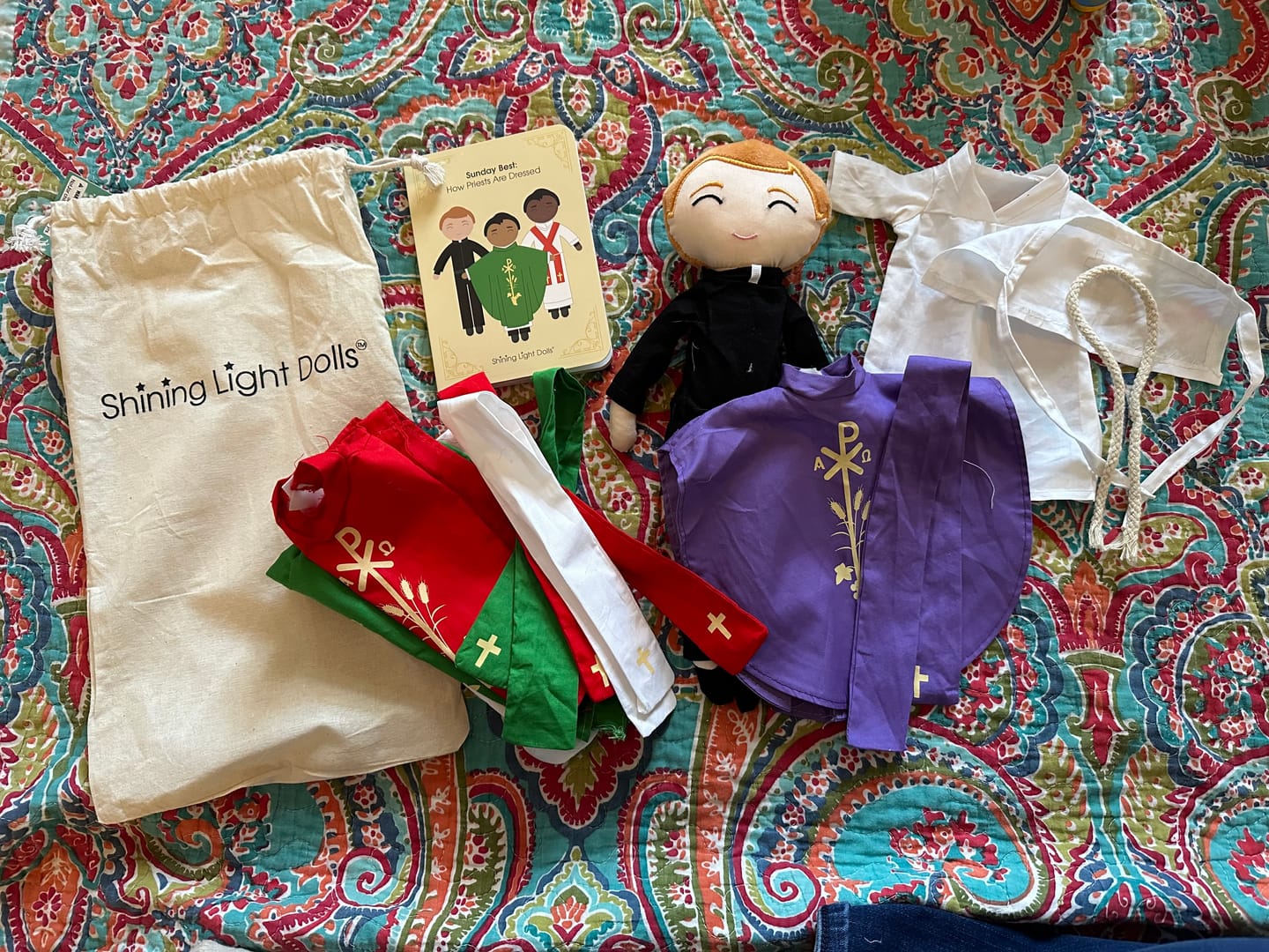 Customer photo review of Father Paul Catholic Priest Rag Doll 14 Piece Set