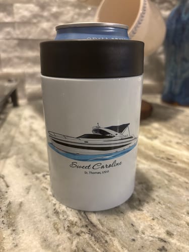 Customer photo review of Custom Metal Can Koozie