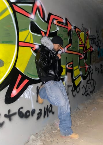 Customer photo review of Faux-Fur-Trim PU Jacket