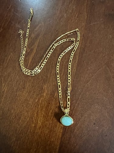 Customer photo review of Aventurine Figaro Chain Necklace and Earring Set (Purchase Individually)