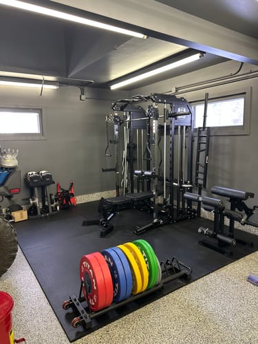 Customer photo review of Jacked Up Power Rack PLATE All-In-One Functional Trainer Cable Crossover Cage Home Gym w/ Smith Machine