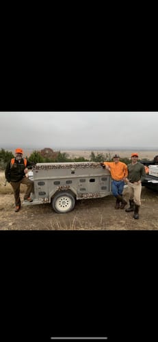Customer photo review of Pheasant Hunting (left patch), Leather Patch Trucker Hat