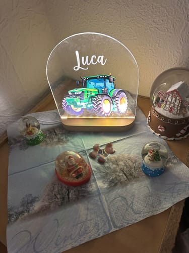 Customer photo review of Traktor Nachtlicht mit eigenem Namen