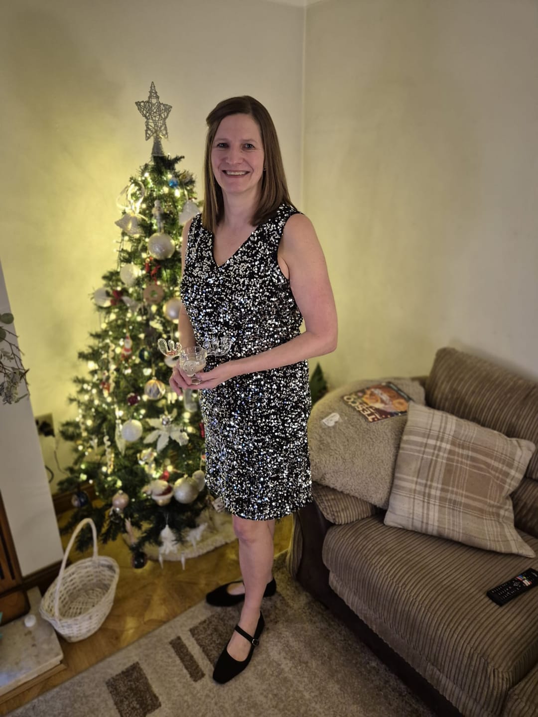 Customer photo review of Heavy Sequin Velvet Fabric