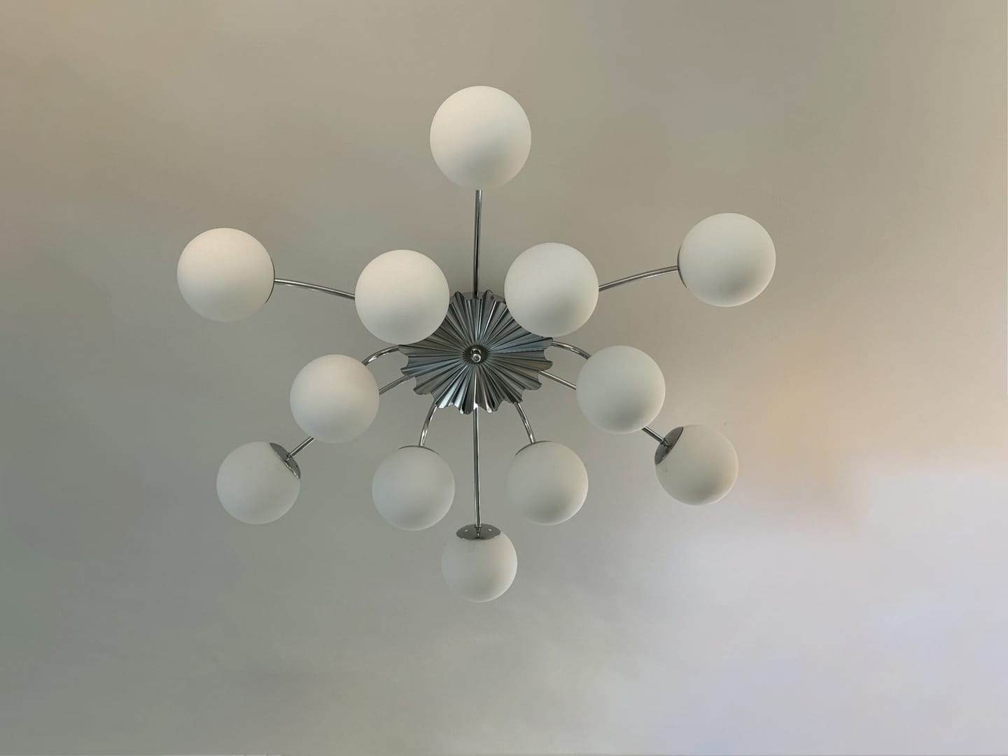 Customer photo review of Blossom 12-Light Opal Glass Bubble Semi Flush Chandelier