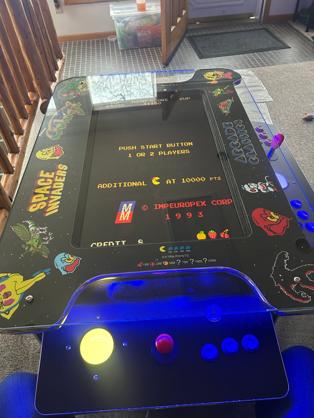 Customer photo review of Cocktail Arcade Machine 4600 Games  Tilt Up Black Lift Up Retro Multi-cade Table