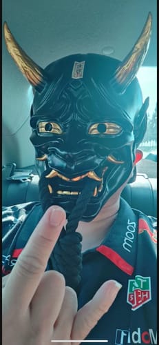 Customer photo review of Hannya Mask (Red/Black/Black & Gold)