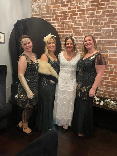 Customer photo review of Replay-able 1920s Murder Mystery Dinner Party Game for Up to 20 Adults - Host Your Own Dinner Party Game Night - 1920s Speakeasy Gatsby Theme - 1920s Fancy Dress Dinner Party(V2)