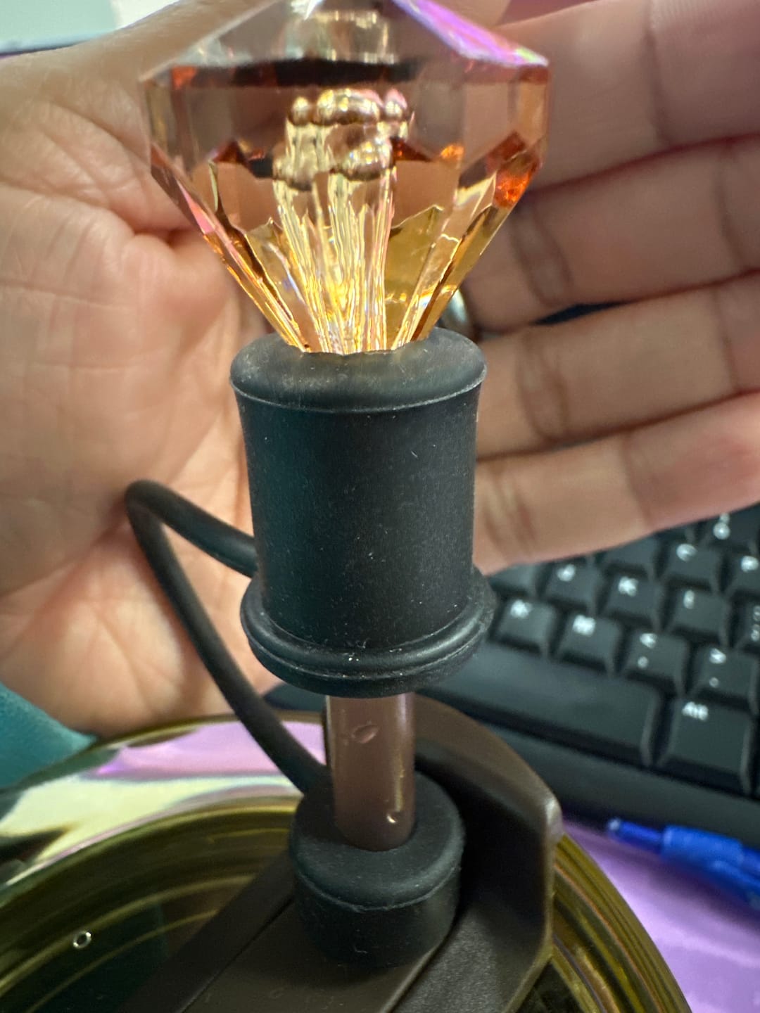 Customer photo review of Luxe Tri-Color Crystal Gem Straw Toppers (3-Pack)