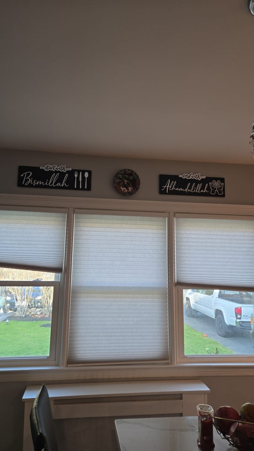 Customer photo review of Start with Bismillah, End with Alhamdulillah Wooden Islamic Wall Art