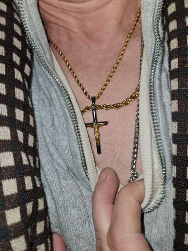 Customer photo review of Crucifix x Rope Set | Gun Metal & Gold