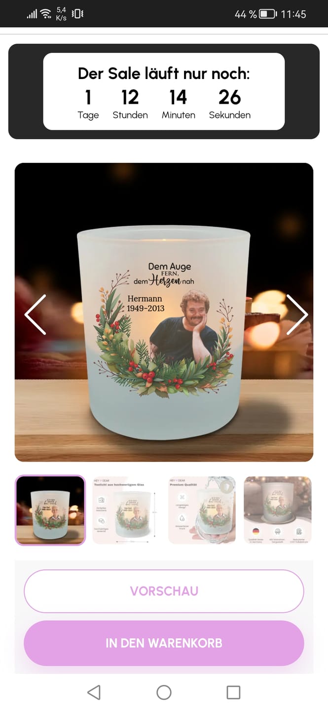 Customer photo review of Bei euch - Personalisiertes Teelicht