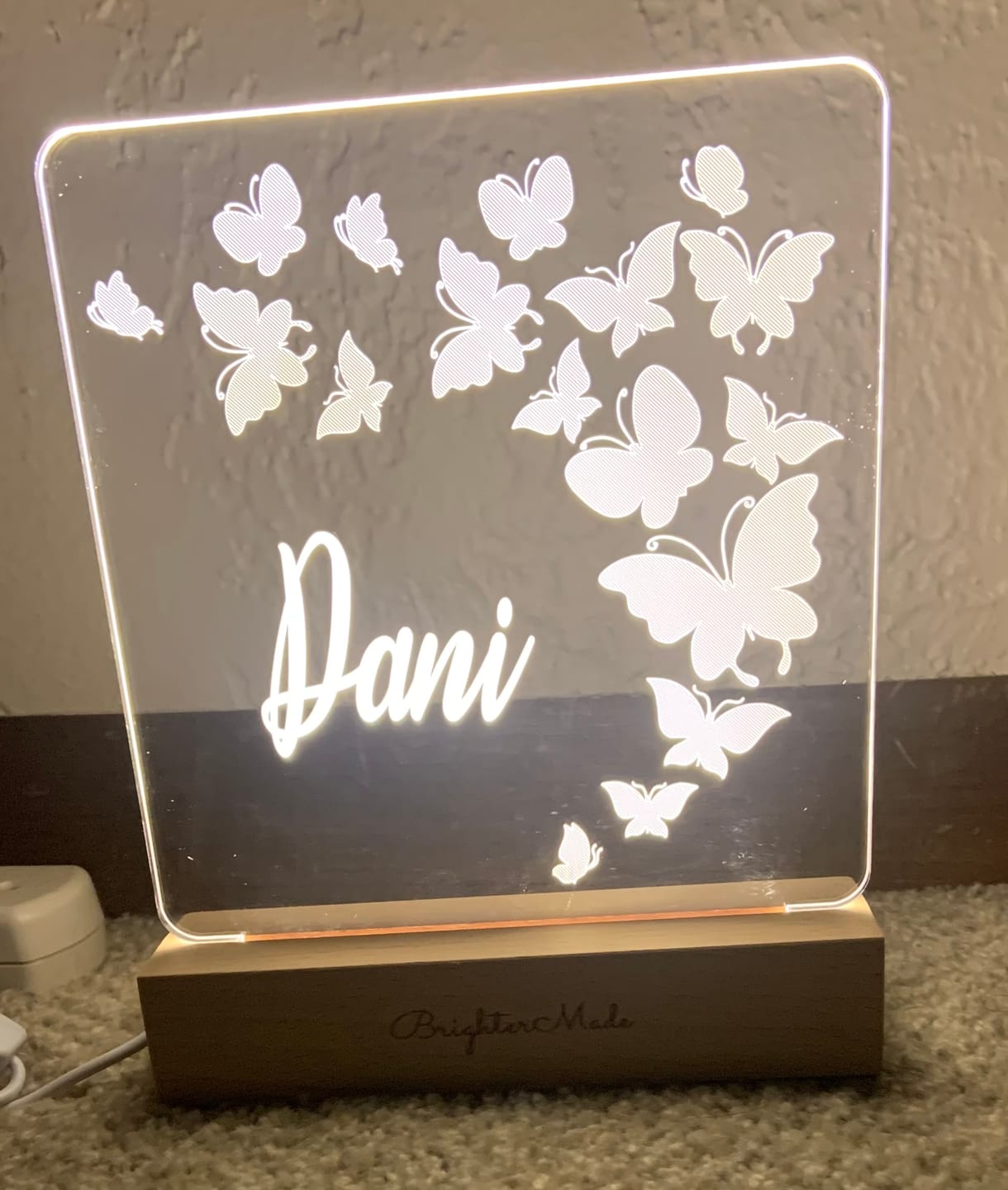 Customer photo review of Butterflies - Personalized Night Light