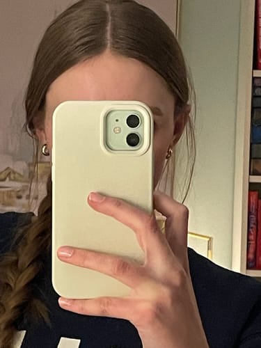 Customer photo review of Simple Huggie Clip On Earrings in Gold