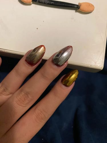 Customer photo review of Chrome Nail Powder - 16 Colours 🎁 Total Gift 🎁