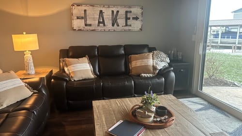 Customer photo review of Rustic Lake Arrow Sign
