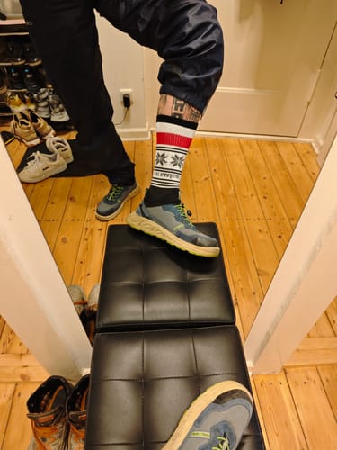 Customer photo review of 3er Wintersocken: stylisch und exklusiv, schwarz-weiß-roten Streifen