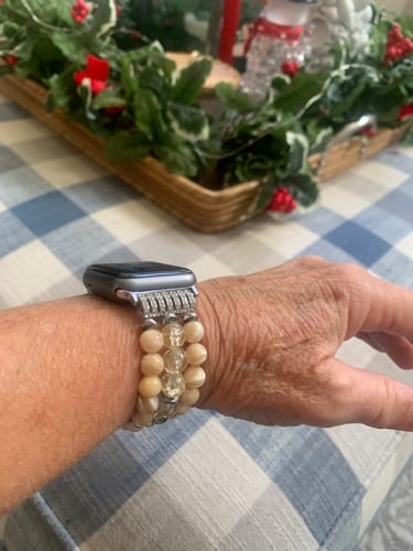 Customer photo review of Honey Quartz Stretch Apple Watch Strap