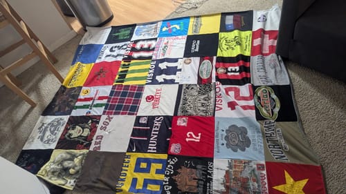 T-shirt quilt from northwestern university by Joseph from CA