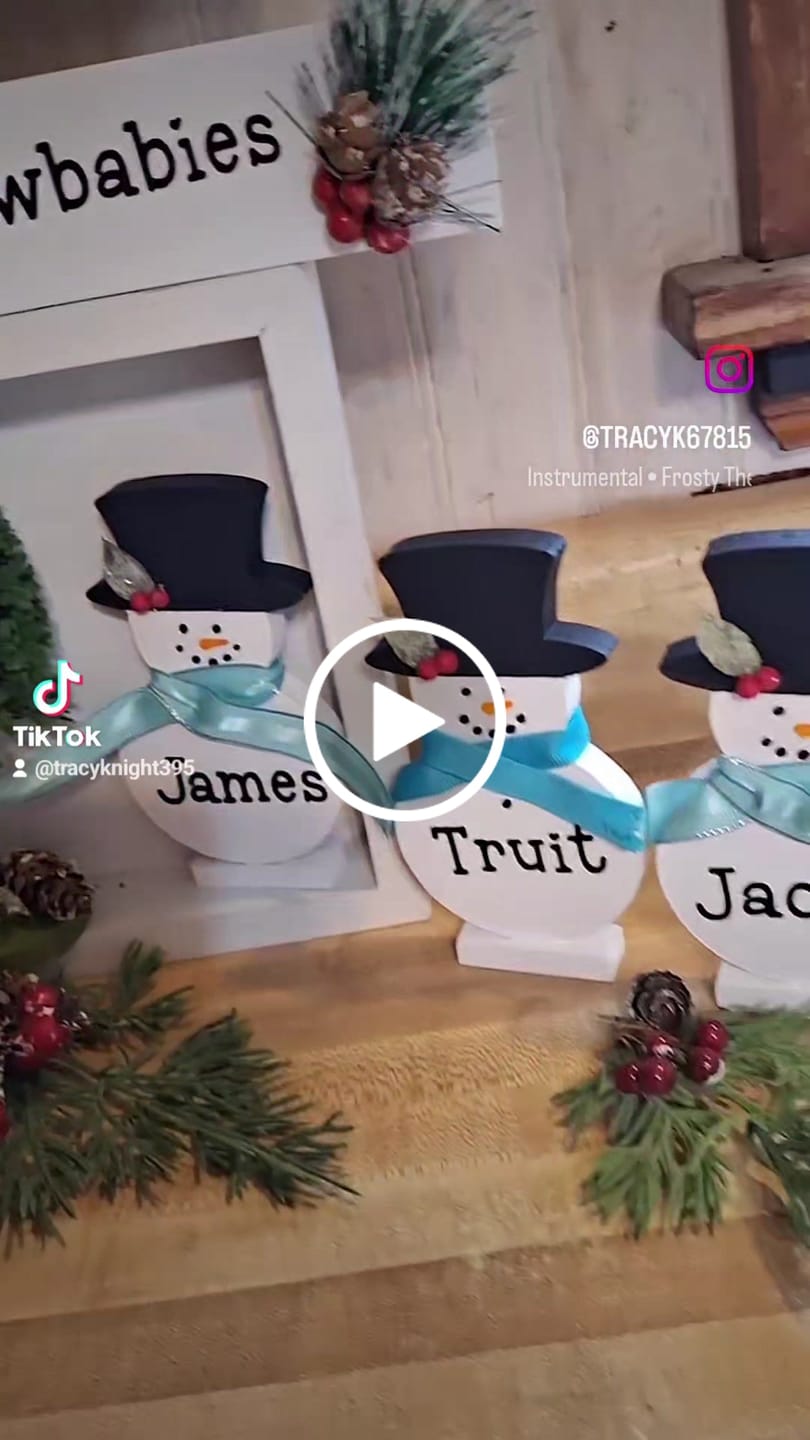Customer video review of Unfinished Wood Tophat Snowman Shape - Craft - up to 36" DIY