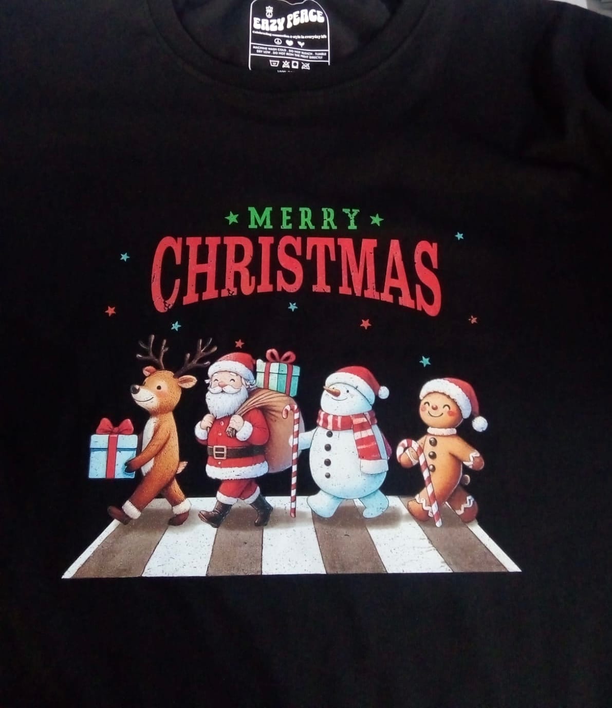 Customer photo review of "Merry Christmas" T-Shirt – Beatles-Inspired Festive Design | Perfect for Christmas in India | Unisex Fit