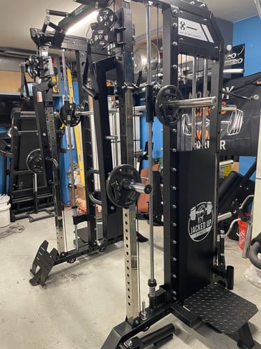 Customer photo review of Jacked Up Power Rack PRO All-In-One Functional Trainer Cable Crossover Cage Home Gym w/ Smith Machine