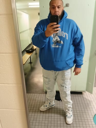 Customer photo review of Rollaway Teddy - Royal Blue Hoodie Sweatshirt