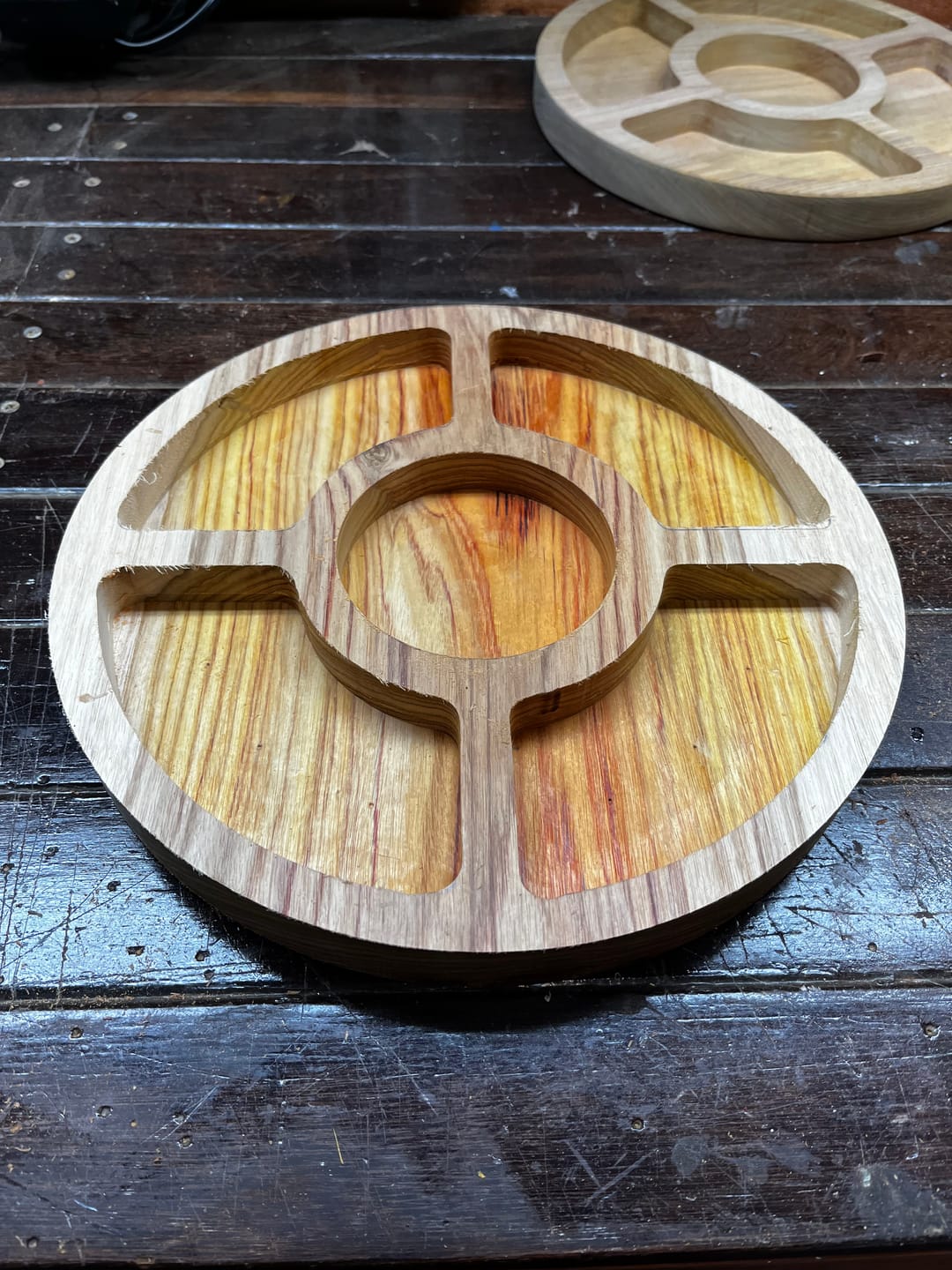 Customer photo review of 11.75x11.75" Five Pocket Tray 10 Acrylic Router Template