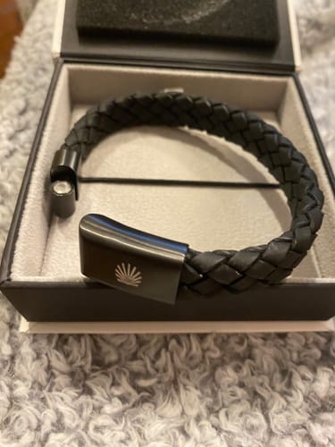 Customer photo review of 12mm Black Leather Bracelet