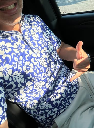 Customer photo review of The Hawaiian Golf Shirt