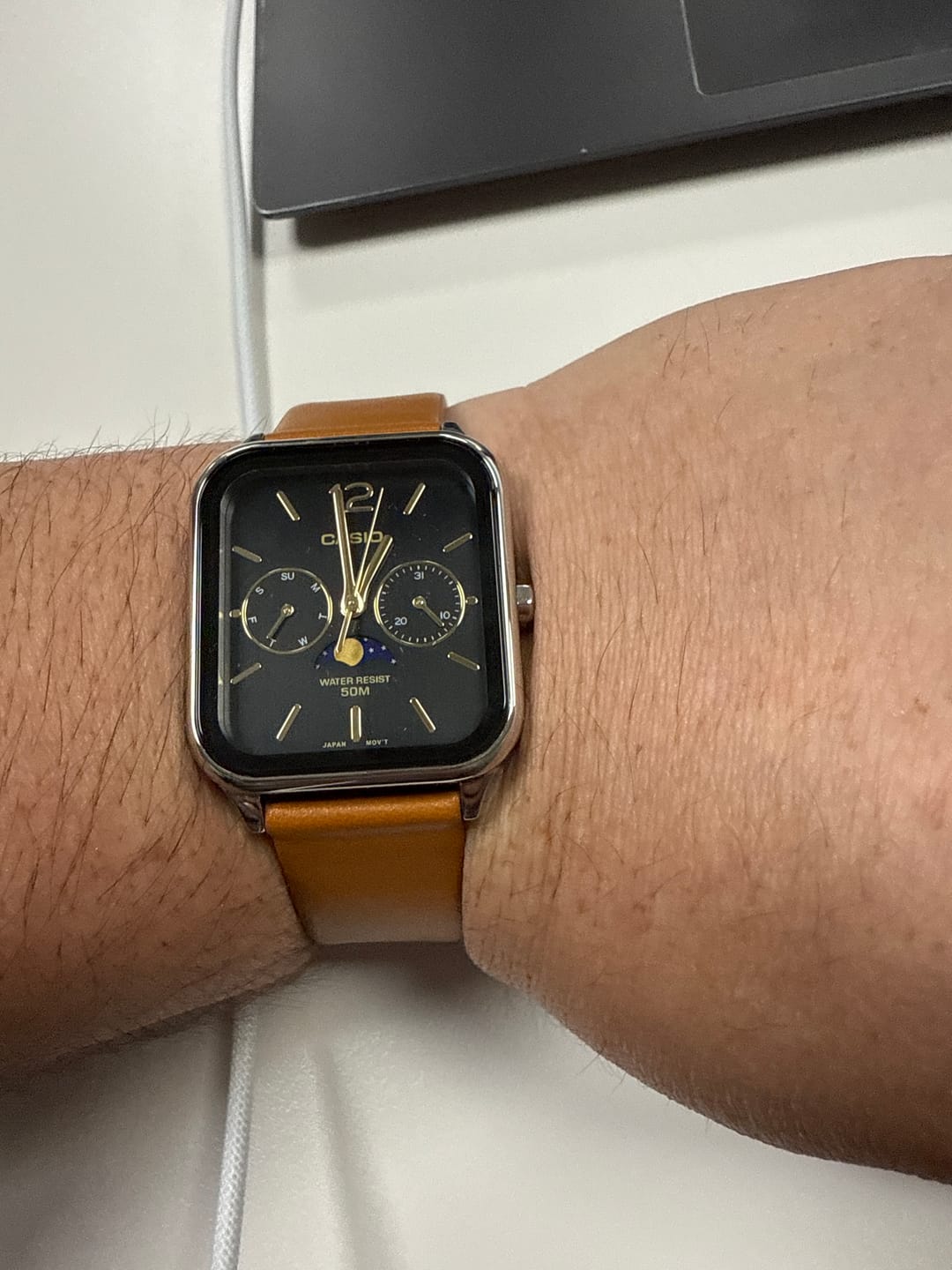 Customer photo review of Reloj Casio Análogo MTP-M305L-1A Moonphase Correa de Cuero