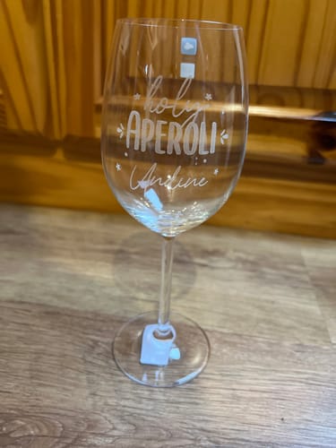 Customer photo review of Personalized Aperol Spritz glass with engraving - Holy Aperoli - Aperol gift - Gift for Aperol lovers - Color: Daily, Personalization: Undine