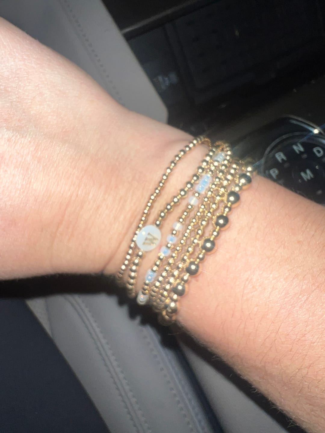 Customer photo review of Initial Bracelet Stack